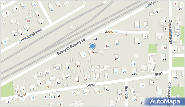 Piastów, Szarych Szeregów, 16, mapa Piastów