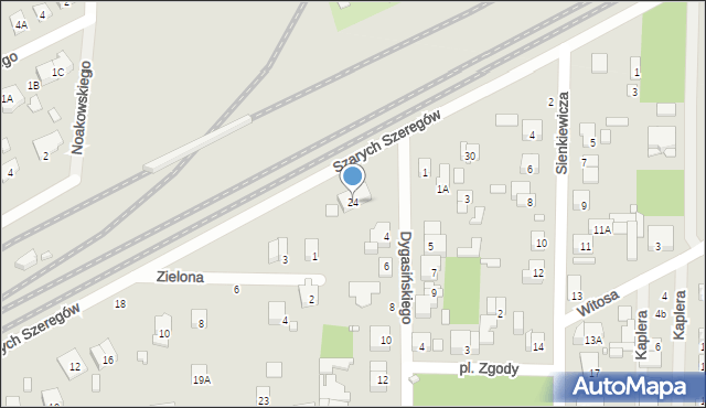 Piastów, Szarych Szeregów, 24, mapa Piastów