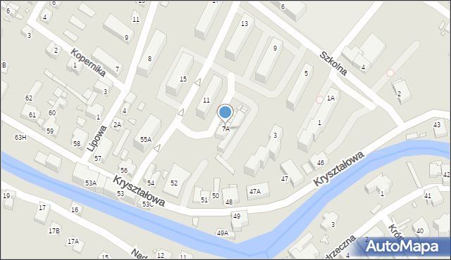 Piechowice, Szkolna, 7A, mapa Piechowice