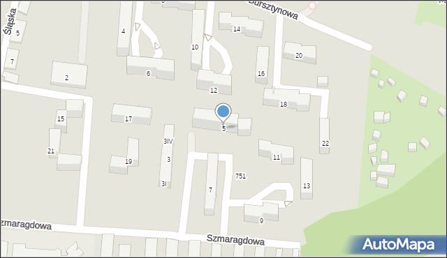 Piekary Śląskie, Szmaragdowa, 5, mapa Piekary Śląskie