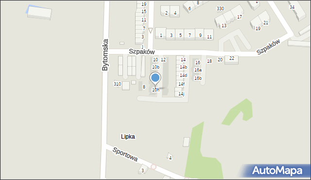 Piekary Śląskie, Szpaków, 10h, mapa Piekary Śląskie