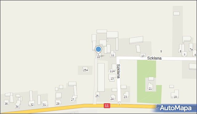 Piekarzew, Szklana, 12, mapa Piekarzew