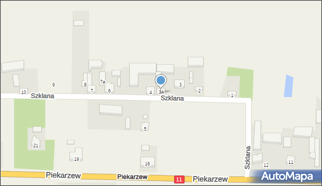 Piekarzew, Szklana, 3A, mapa Piekarzew