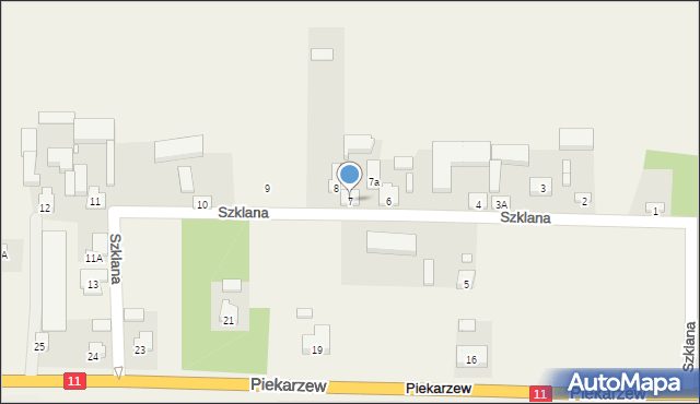 Piekarzew, Szklana, 7, mapa Piekarzew