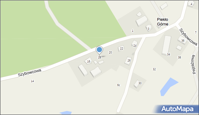 Piekło Górne, Szybowcowa, 18, mapa Piekło Górne