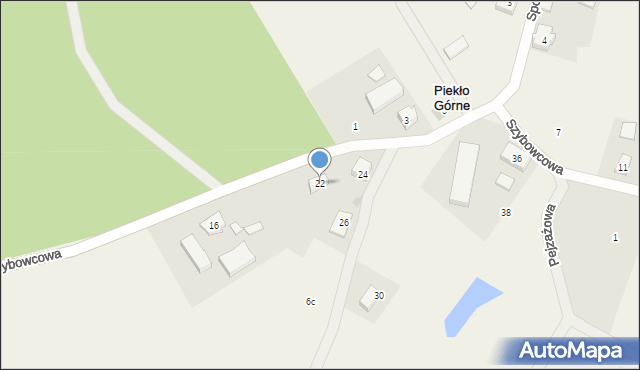 Piekło Górne, Szybowcowa, 22, mapa Piekło Górne