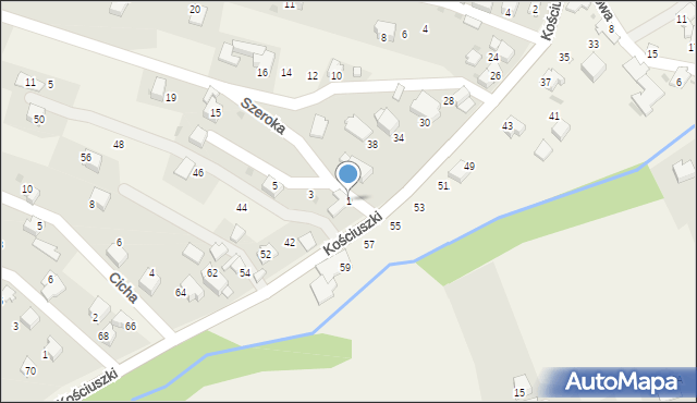 Pietrzykowice, Szeroka, 1, mapa Pietrzykowice