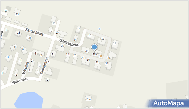 Pietrzykowice, Szczęśliwa, 38a, mapa Pietrzykowice