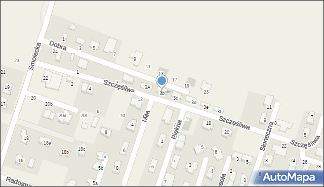 Pietrzykowice, Szczęśliwa, 3b, mapa Pietrzykowice