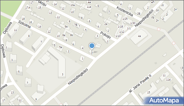 Pionki, Szkolna, 2, mapa Pionki