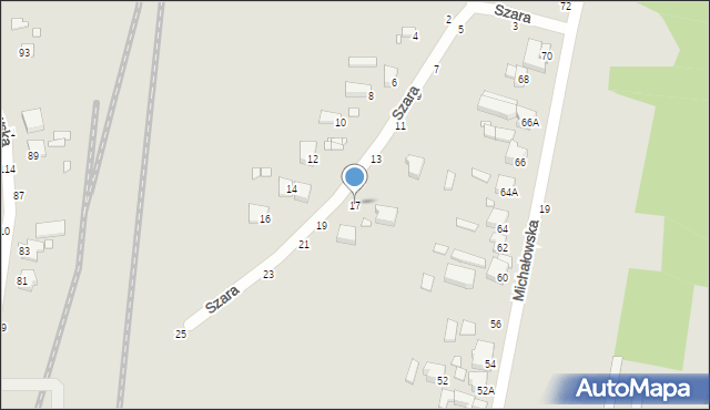 Piotrków Trybunalski, Szara, 17, mapa Piotrków Trybunalski