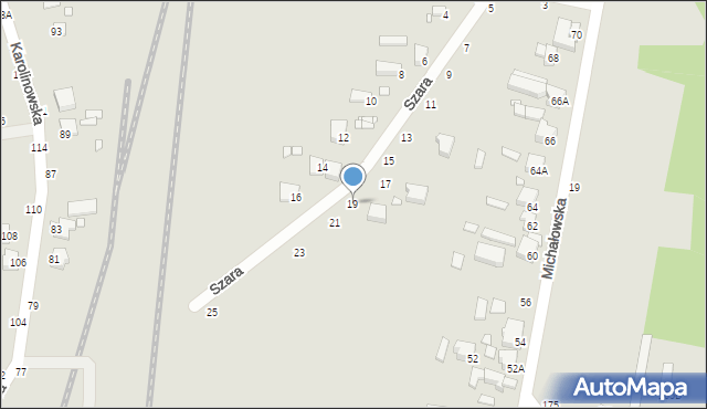 Piotrków Trybunalski, Szara, 19, mapa Piotrków Trybunalski