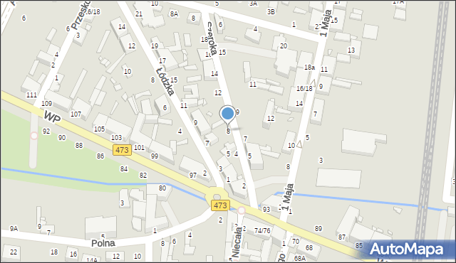 Piotrków Trybunalski, Szeroka, 8, mapa Piotrków Trybunalski