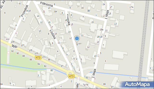 Piotrków Trybunalski, Szeroka, 9, mapa Piotrków Trybunalski