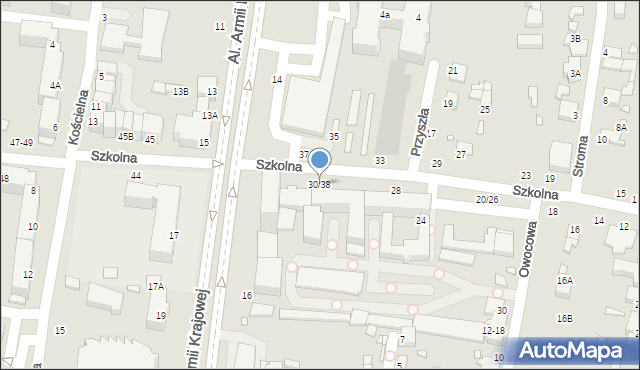 Piotrków Trybunalski, Szkolna, 30/38, mapa Piotrków Trybunalski