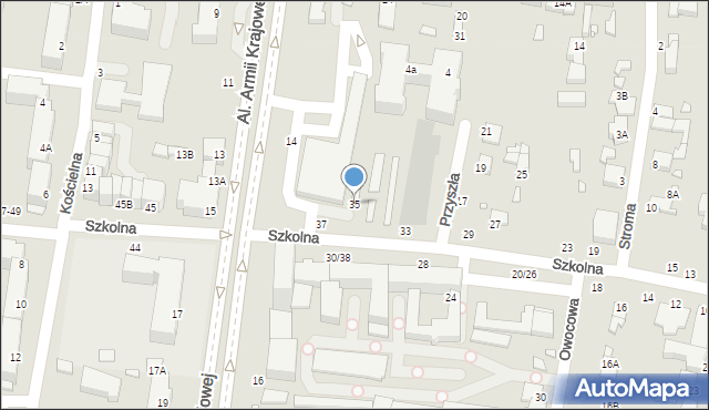 Piotrków Trybunalski, Szkolna, 35, mapa Piotrków Trybunalski