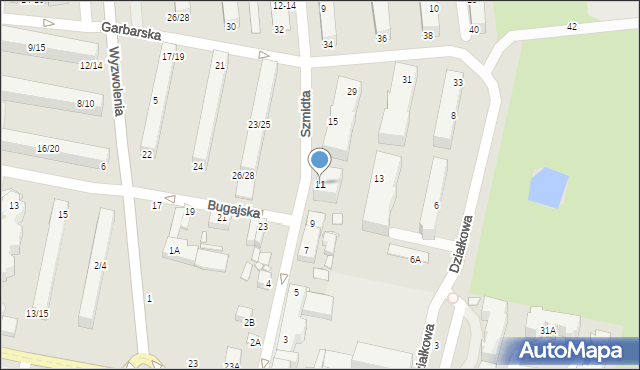 Piotrków Trybunalski, Szmidta Kazimierza, 11, mapa Piotrków Trybunalski