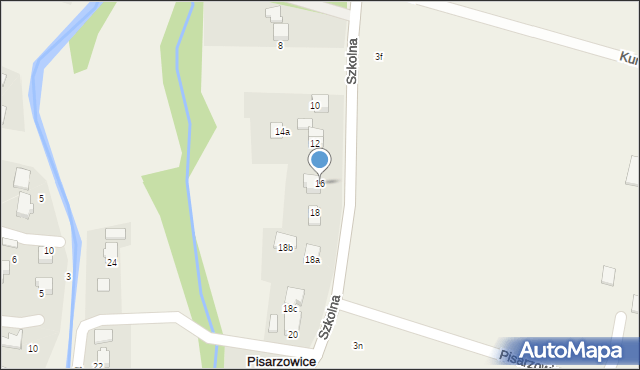 Pisarzowice, Szkolna, 16, mapa Pisarzowice