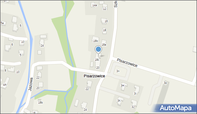 Pisarzowice, Szkolna, 18f, mapa Pisarzowice