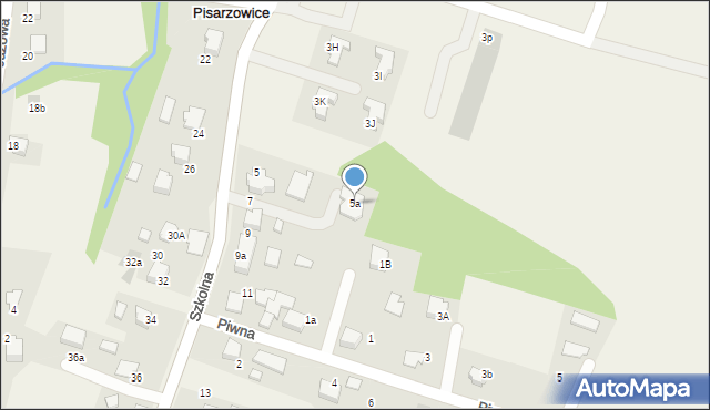 Pisarzowice, Szkolna, 5a, mapa Pisarzowice
