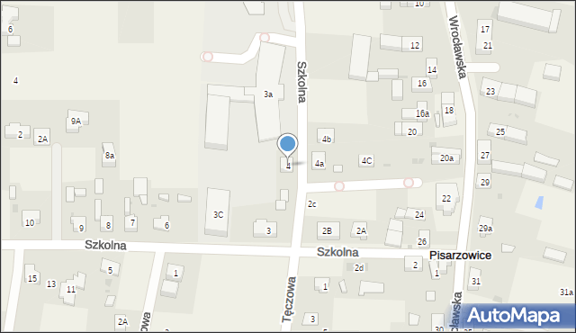 Pisarzowice, Szkolna, 4, mapa Pisarzowice