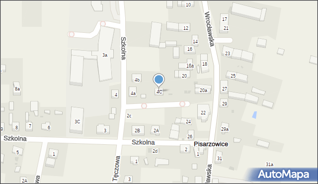Pisarzowice, Szkolna, 4C, mapa Pisarzowice