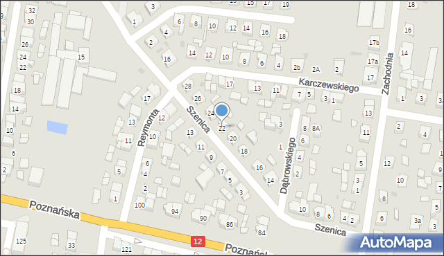 Pleszew, Szenica, 22, mapa Pleszew