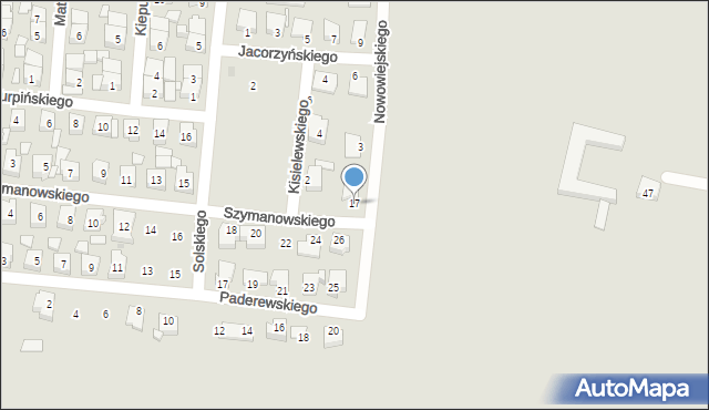 Pleszew, Szymanowskiego Karola, 17, mapa Pleszew