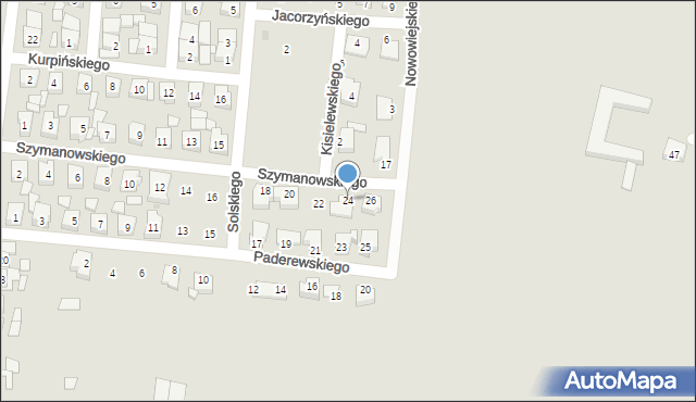 Pleszew, Szymanowskiego Karola, 24, mapa Pleszew