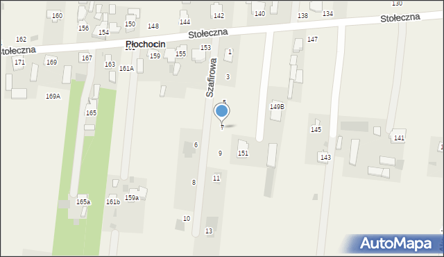Płochocin, Szafirowa, 7, mapa Płochocin