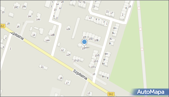 Płock, Szpitalna, 10/7, mapa Płock