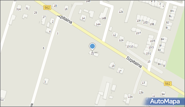 Płock, Szpitalna, 21, mapa Płock