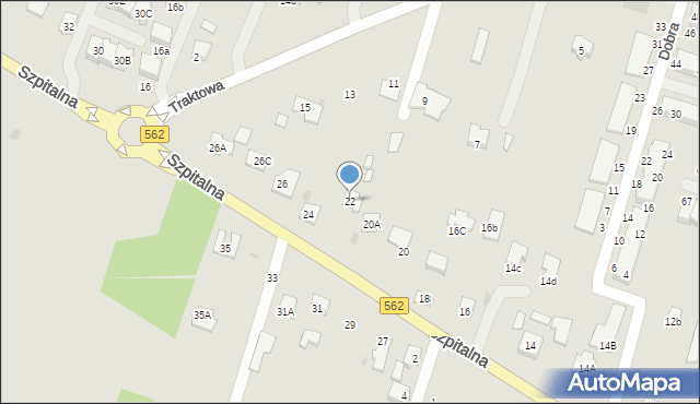 Płock, Szpitalna, 22, mapa Płock