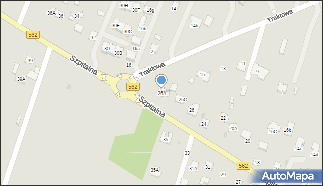 Płock, Szpitalna, 26A, mapa Płock