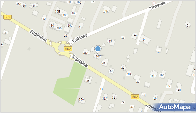 Płock, Szpitalna, 26C, mapa Płock