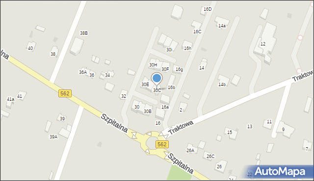 Płock, Szpitalna, 30C, mapa Płock