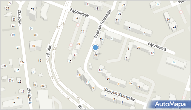 Płock, Szarych Szeregów, 16, mapa Płock