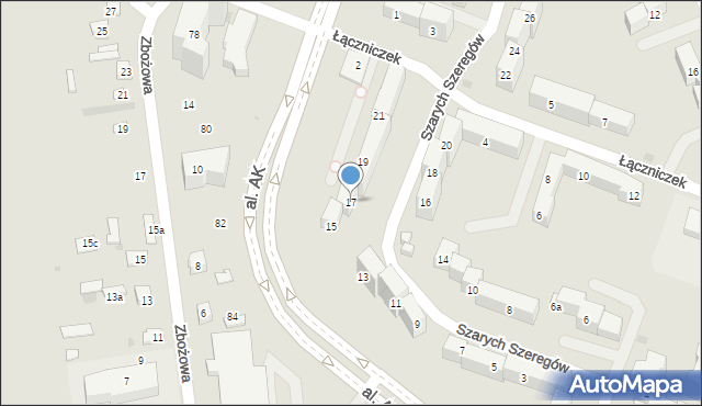 Płock, Szarych Szeregów, 17, mapa Płock