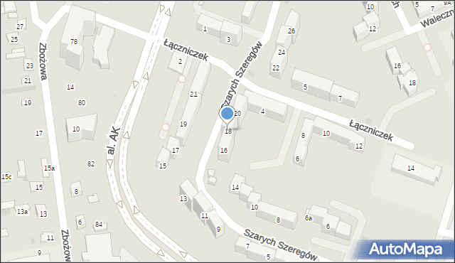 Płock, Szarych Szeregów, 18, mapa Płock