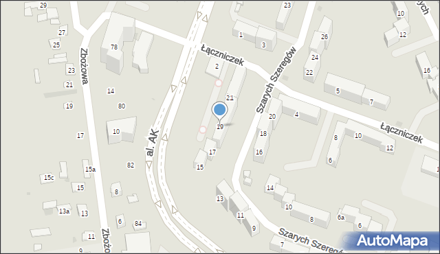 Płock, Szarych Szeregów, 19, mapa Płock