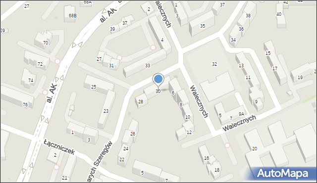 Płock, Szarych Szeregów, 30, mapa Płock