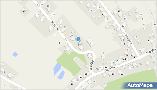 Płoki, Szkolna, 8, mapa Płoki