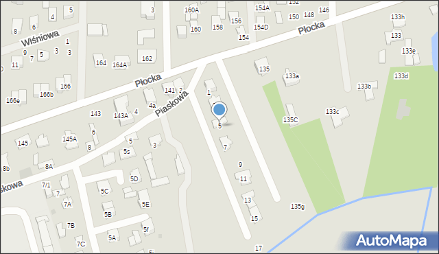 Płońsk, Szczęśliwa, 5, mapa Płońsk