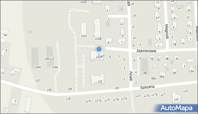 Płońsk, Szkolna, 102A, mapa Płońsk