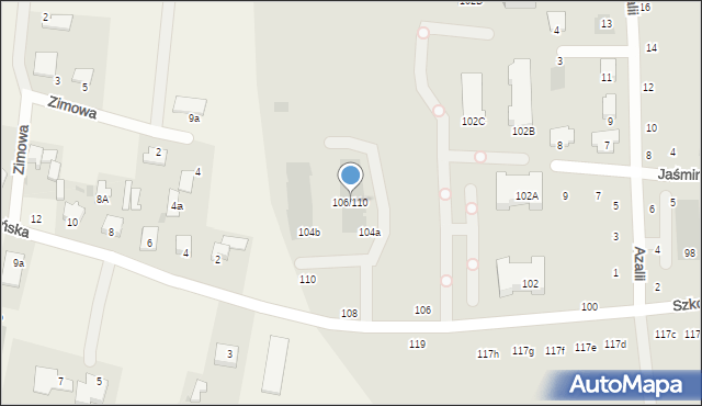 Płońsk, Szkolna, 106/110, mapa Płońsk