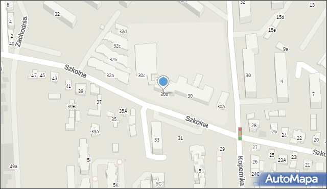 Płońsk, Szkolna, 30b, mapa Płońsk