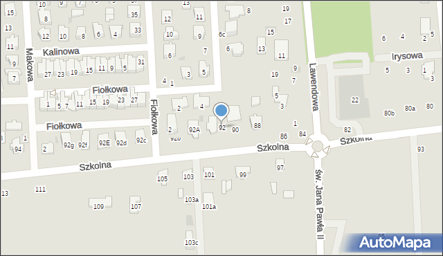 Płońsk, Szkolna, 92, mapa Płońsk