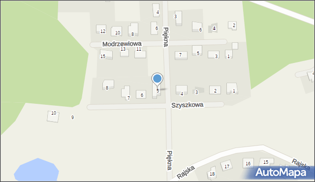 Płoty, Szyszkowa, 5, mapa Płoty