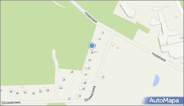 Pluski, Szuwarowa, 8, mapa Pluski