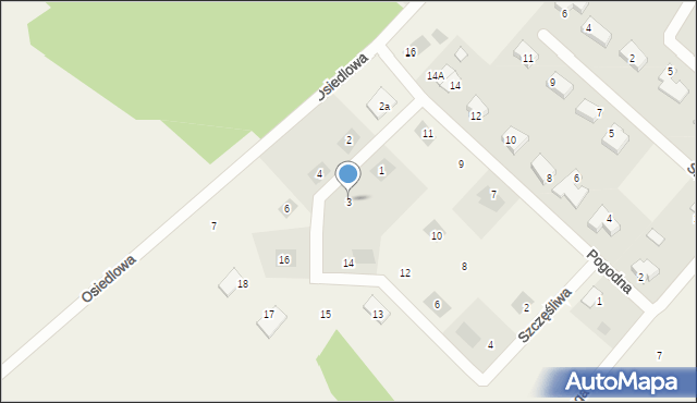 Podańsko, Szczęśliwa, 3, mapa Podańsko